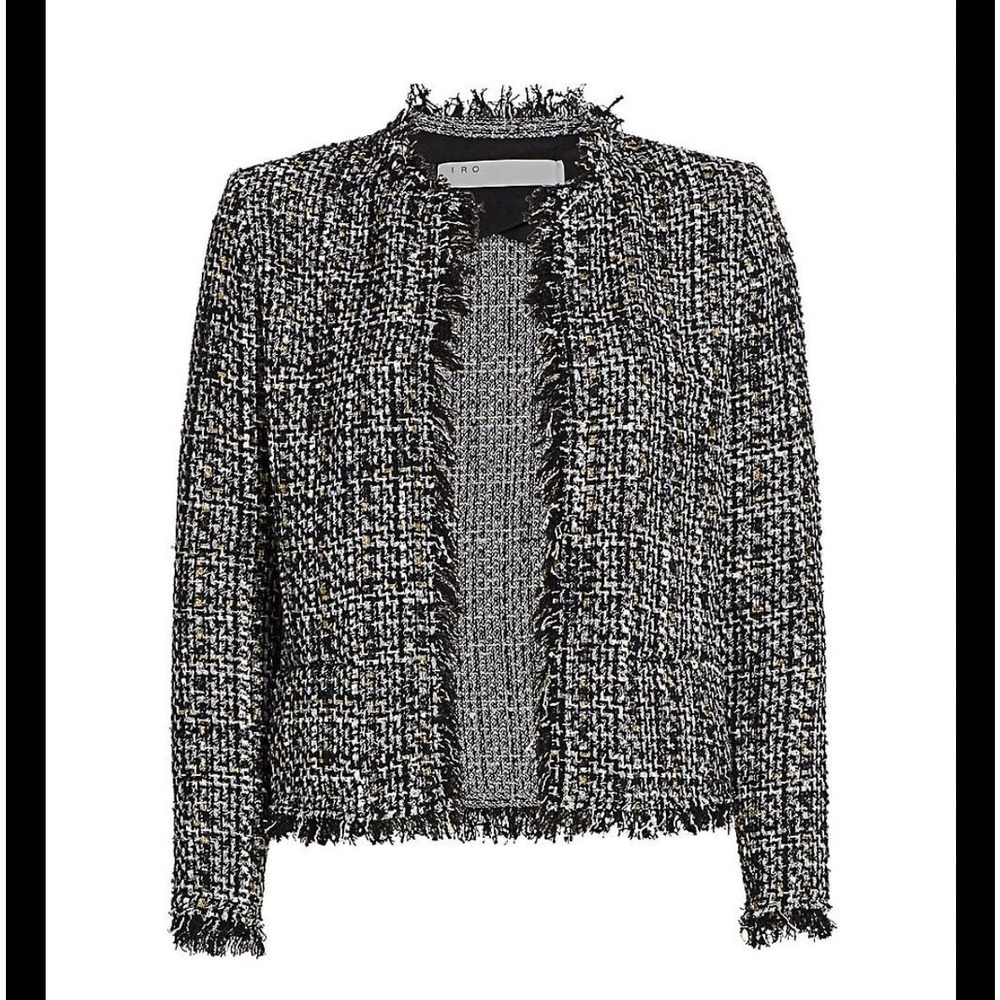 IRO PARIS shavani metallic tweed iacket - mixed black blazer. D12